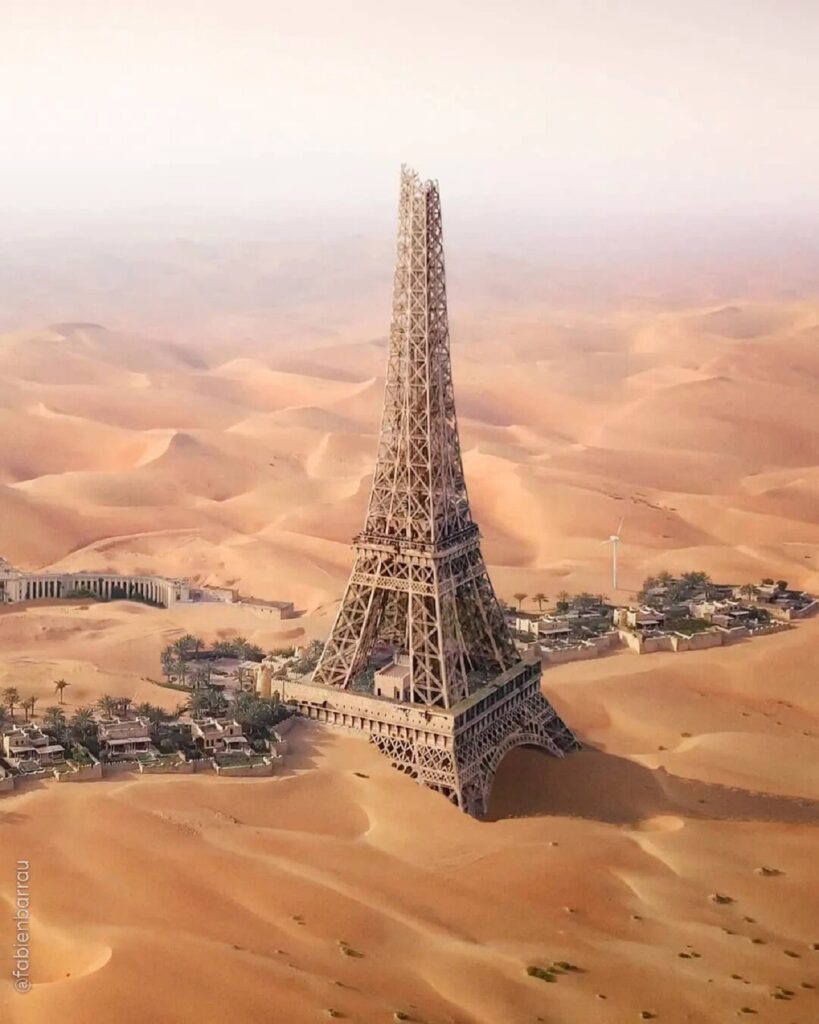 Tour Eiffel tra la sabbia