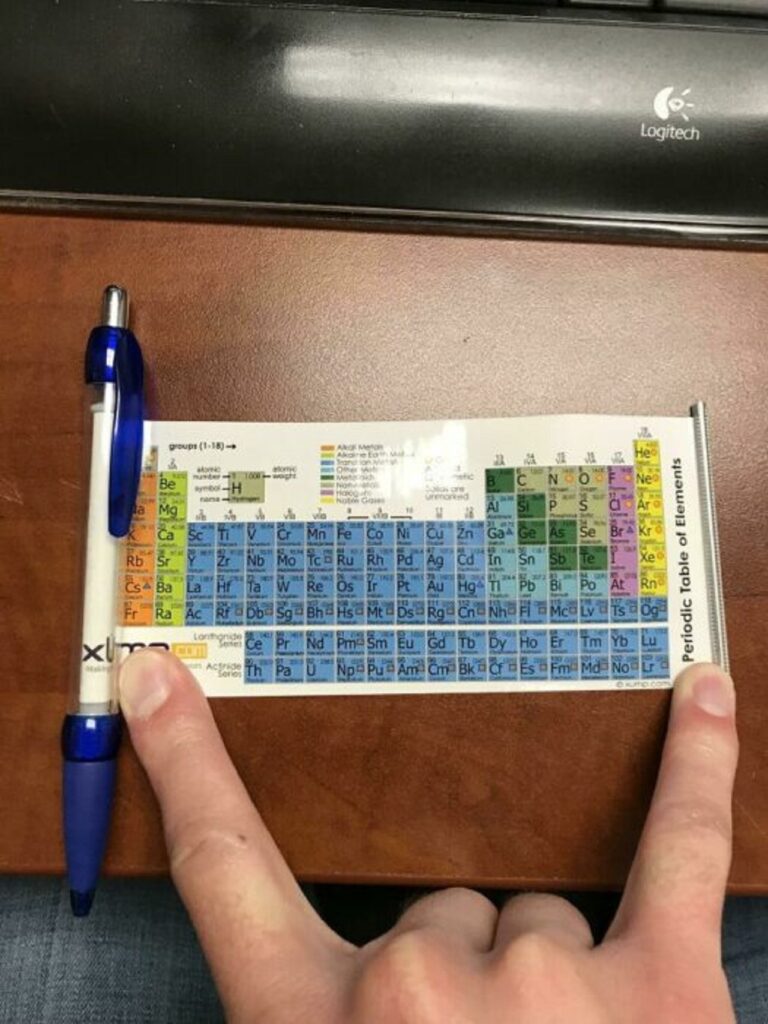 penna con tavola periodica