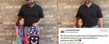 papà risolleva dall'imbarazzo la figlia