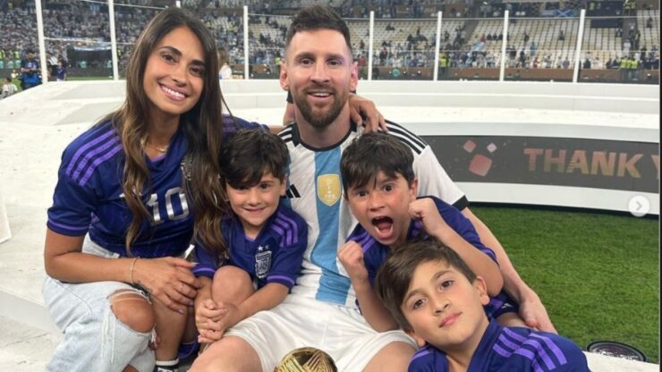 Antonella Roccuzzo, la moglie di Messi omaggia il marito