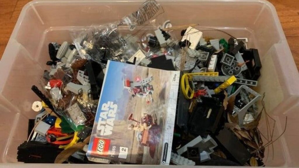 Kit della LEGO nella spazzatura