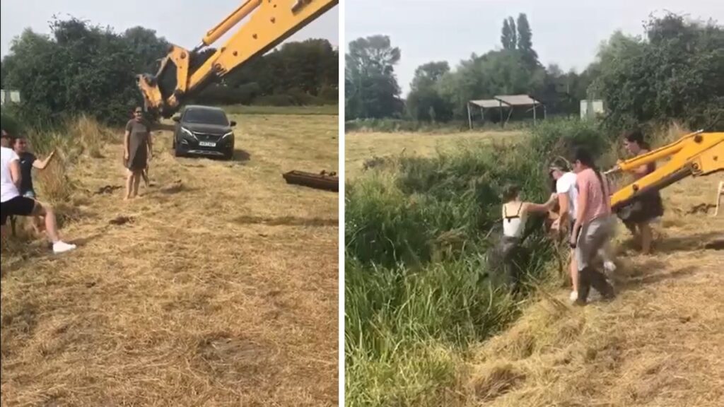 Piccolo eroe salva cavallo nel fosso