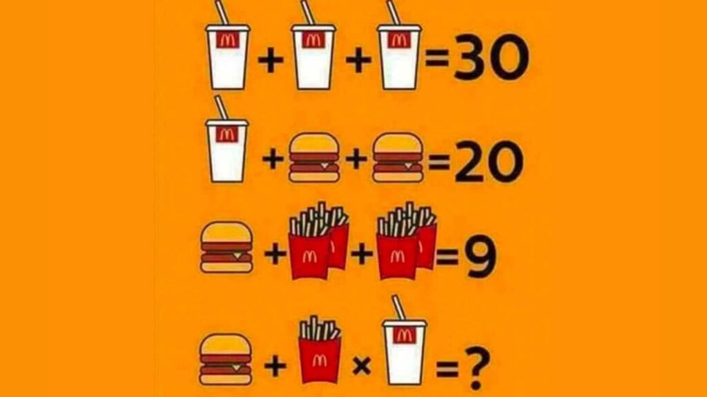 test matematico McDonald's