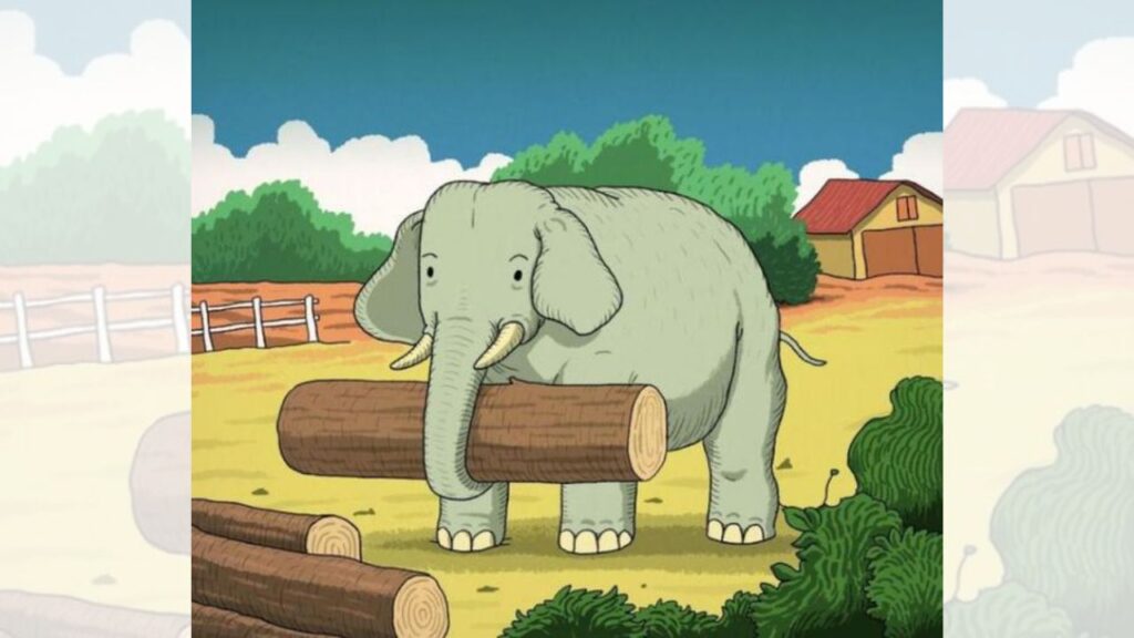 animale nascosto elefante 