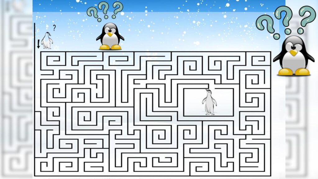 pinguino labirinto 